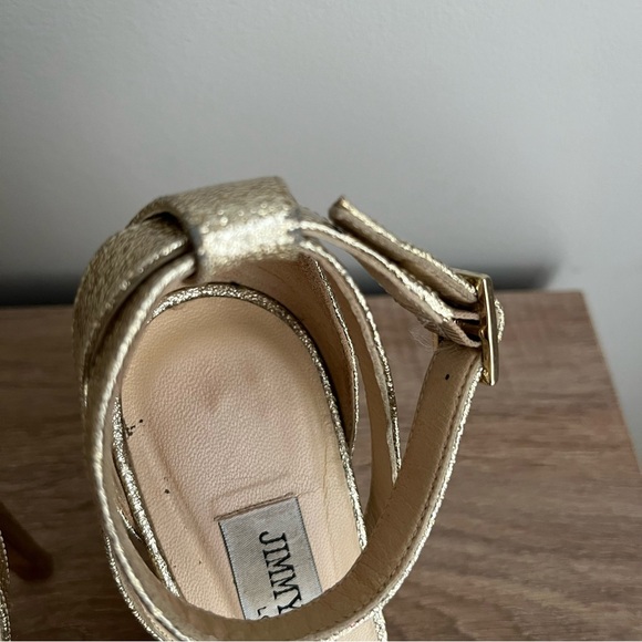 Jimmy Choo Kayden Gold Patent Platform Stiletto Heels - Picture 12 of 16